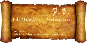 Földvári Valentina névjegykártya